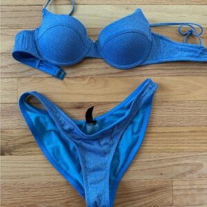 Triangl Swimwear Shimmering Blue Bikini Set